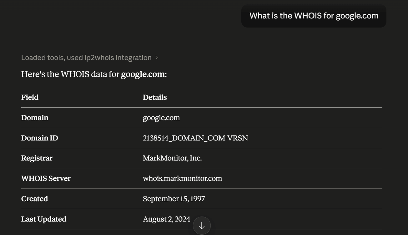 Query WHOIS Information by Domain